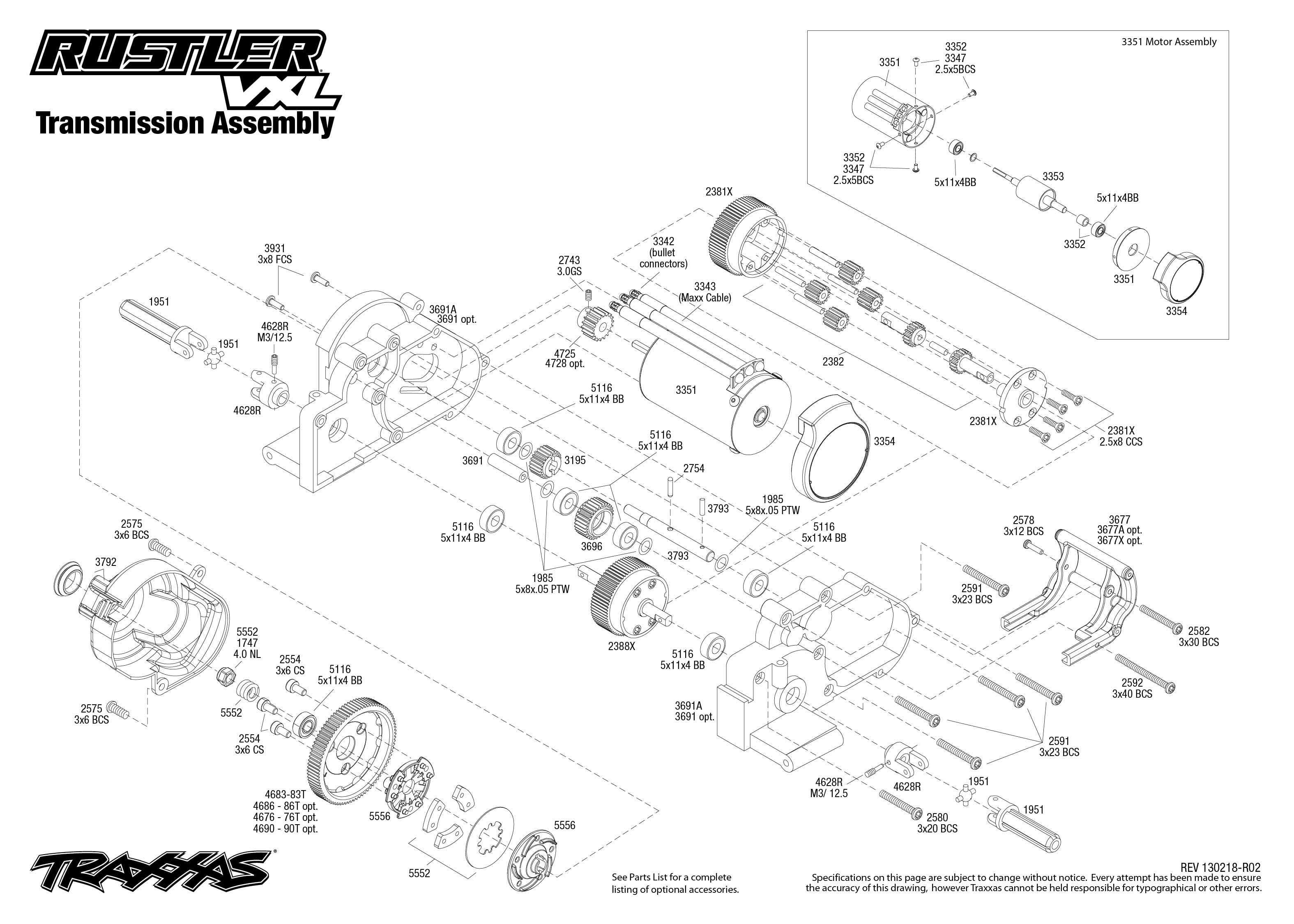 Traxxas Transmissie Rustler VXL | Trxxs-Winkel.nl hpi savage diagram 